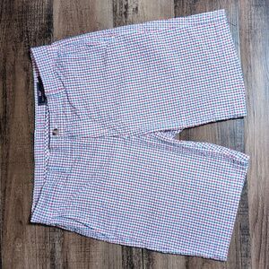 Vineyard Vines Seersucker Breaker Shorts Size 35x9" Red White and Blue Check